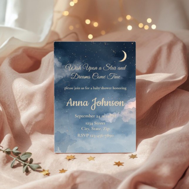 Invitation Baby Shower Constellation | Aquarelle (Créateur téléchargé)
