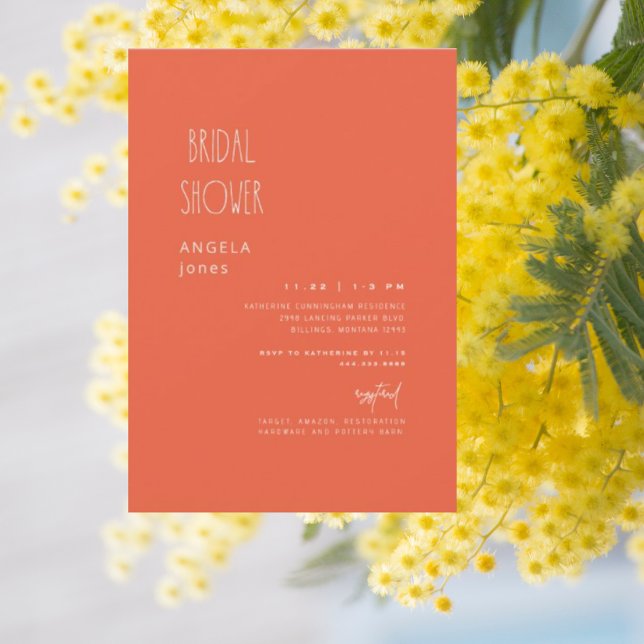 Invitation Baby Shower Contemporain Orange  (Créateur téléchargé)