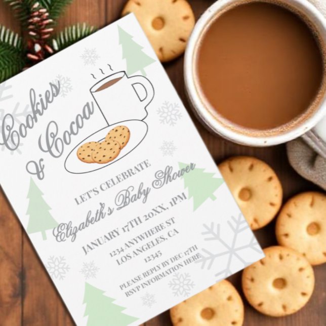 Invitation Baby Shower Cookies & Cocoa (Créateur téléchargé)
