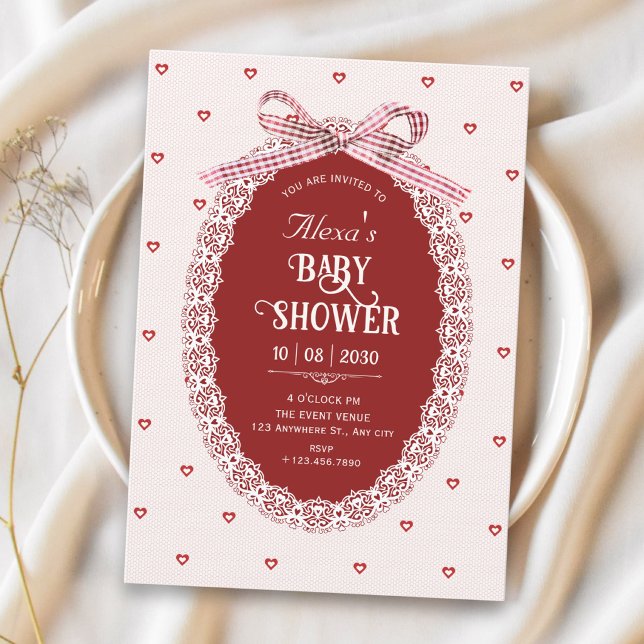 Invitation Baby shower coquette (Créateur téléchargé)