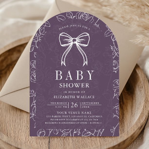 Invitation Baby Shower Coquette Arc-en-Couleurs Poussiéreux V