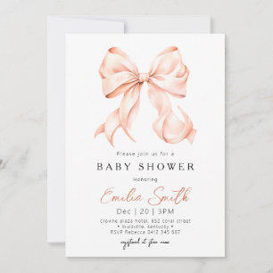 Invitation Baby shower Coquette Chic Bow