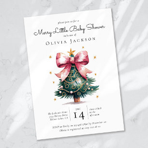 Invitation Baby shower Coquette Christmas Tree Bow