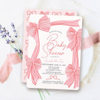 Baby shower Coquette Pink Bow/Ribbon Girl
