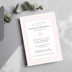 Invitation Baby Shower Coquille Rose