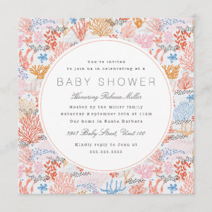 Invitation Baby shower Coral Reef