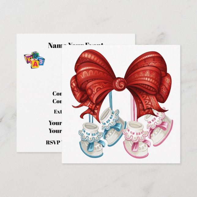 Invitation Baby Shower Corrigé (Devant / Derrière)