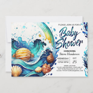 Invitation Baby shower côtier de Boho