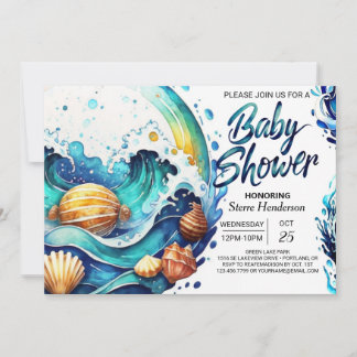 Invitation Baby shower côtier de Boho