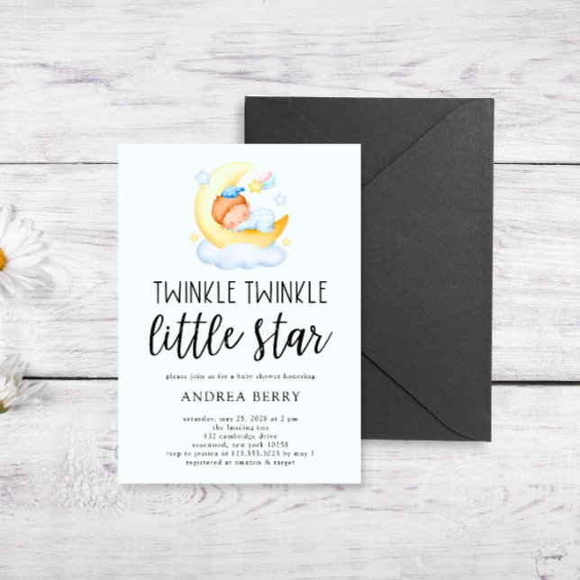 Invitation Baby shower couchage Twinkle Little Star (Créateur téléchargé)