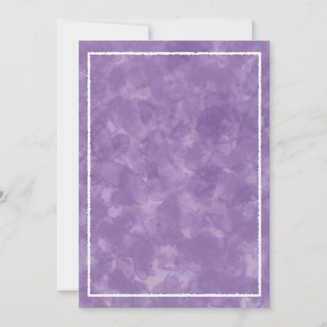 Invitation Baby shower couleur d'eau violet Modèle rectangle (Devant)