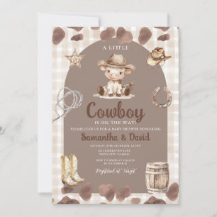 Invitation Baby-Shower Country Western Arche Rustique