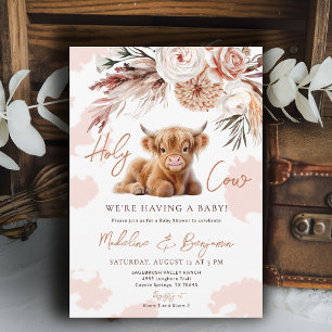 Invitation Baby Shower Country Western Cowboy Thème Vache Sac