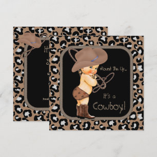 Invitation Baby Shower Country Western de Cow-Boy