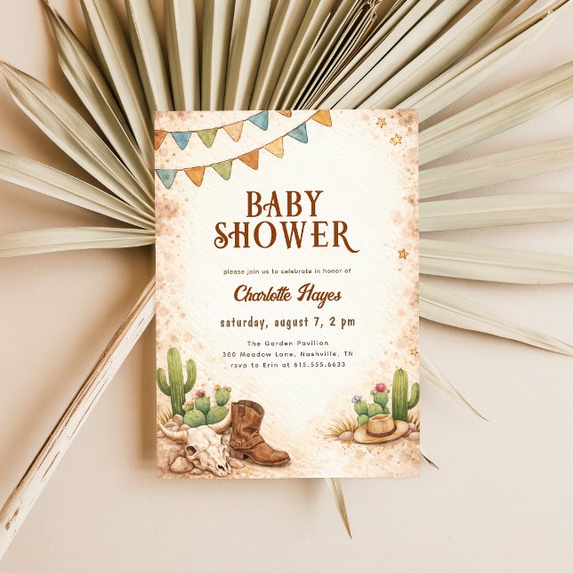 Invitation Baby Shower Country Western Rustique (Créateur téléchargé)