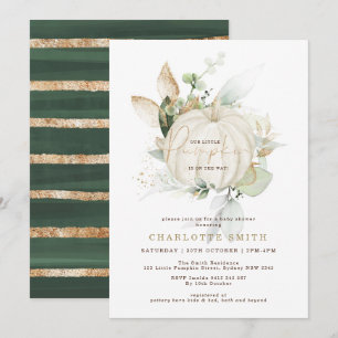 Invitation Baby shower Couples Citrouilles Gold de la verdure