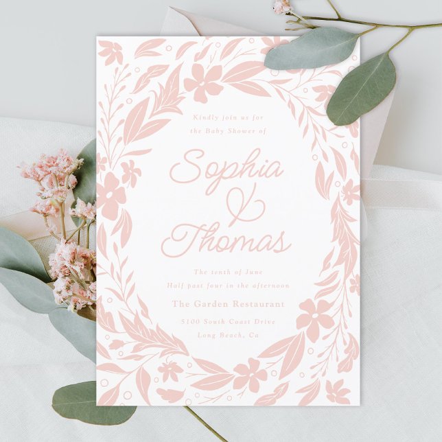 Invitation Baby shower Couples Roses (Créateur téléchargé)