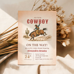 Invitation Baby Shower Cow-boy du désert de l'Ouest