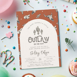 Invitation Baby Shower Cow-boy Far West