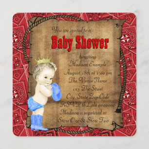 Invitation Baby-shower cow-boy pour garcon