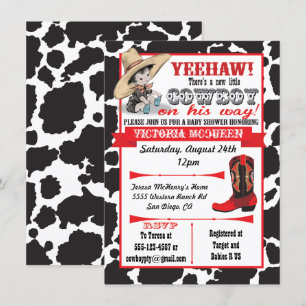 Invitation Baby shower Cowboy