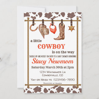 Invitation Baby shower Cowboy