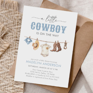 Invitation Baby shower Cowboy