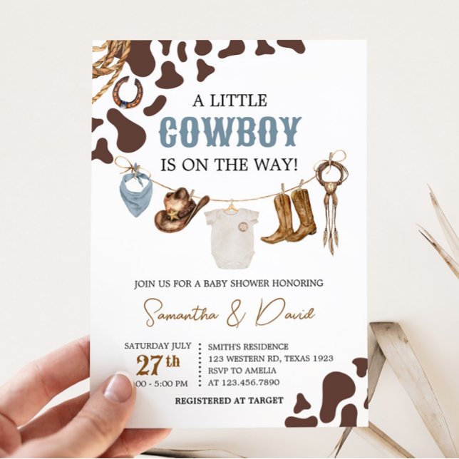 Invitation Baby shower Cowboy (Wild West Rodeo Baby Shower Invitation)
