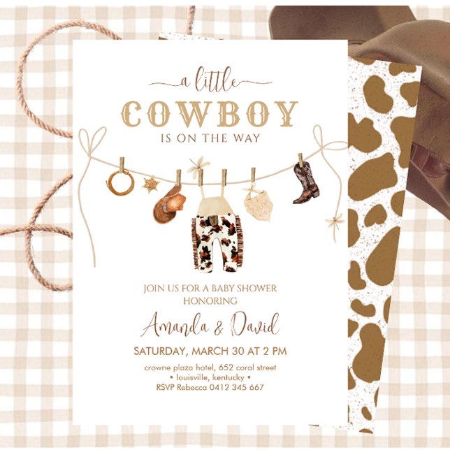 Invitation Baby shower Cowboy (Créateur téléchargé)