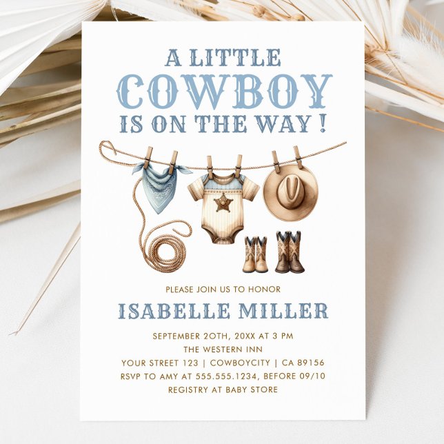 Invitation Baby shower Cowboy (Cowboy Baby Shower Invitation)