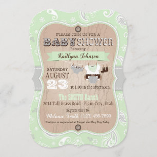 Invitation Baby shower Cowboy Bandanna Jumper