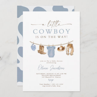 Invitation Baby shower Cowboy Modèle, Un petit peu
