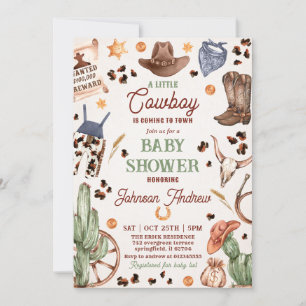 Invitation Baby shower CowBoy Ranch personnel