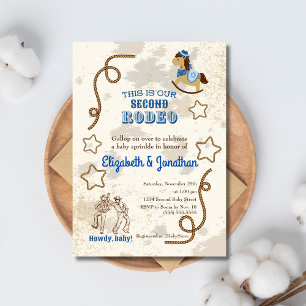 Invitation Baby shower Cowboy Rodeo Blue Howdy
