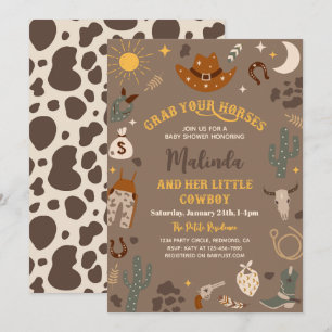 Invitation Baby shower Cowboy   Western Baby