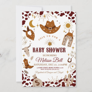 Invitation Baby shower Cowboy Wild West Invitation