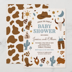 Invitation Baby shower Cowboy Wild West Rodeo Ranch