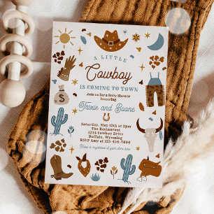 Invitation Baby shower Cowboy Wild West Rodeo Ranch