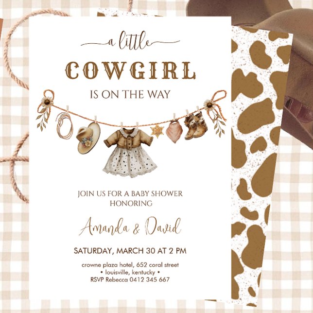 Invitation Baby shower Cowgirl (Créateur téléchargé)
