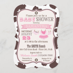 Invitation Baby shower Cowgirl Bandanna Tutu