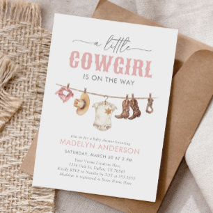 Invitation Baby shower cowgirl rose