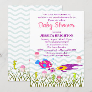 Invitation Baby Shower Créatures Marines
