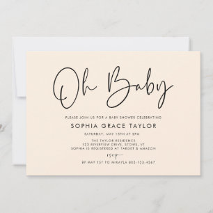 Invitation Baby shower Crème moderne Boho Genre Neutre