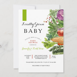 Invitation Baby shower cultivé localement