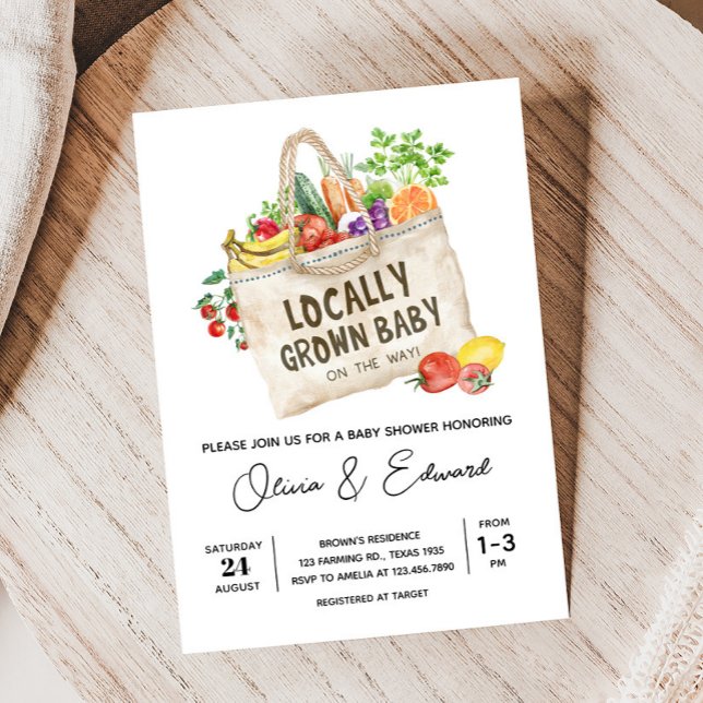 Invitation Baby shower cultivé localement (Farmers Locally Grown Baby Shower Invitation
)