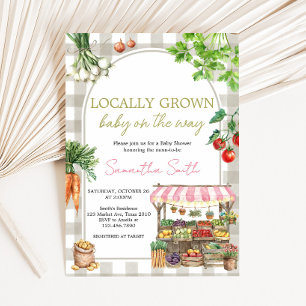 Invitation Baby shower Cultivé localement
