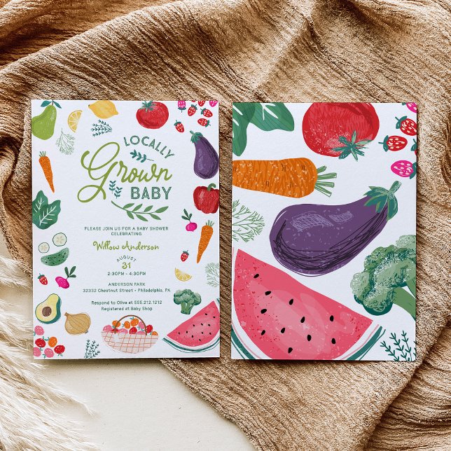 Invitation Baby shower cultivé localement (Créateur téléchargé)
