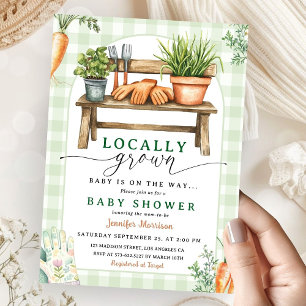 Invitation Baby shower cultivé localement Green Farmers Marke