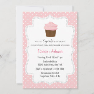 Invitation Baby shower Cupcake Rose