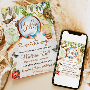 Invitation Baby shower Cute Bug & Caterpillar